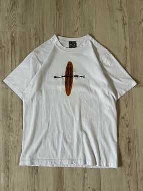 Vintage Oakley Software T-Shirt White Y2K Surf Graphic Size M